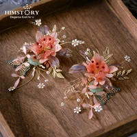 himstory handmade elegance artificial flower bridal hairpins barrettes headpiece hair accessories evening headdress jewerles