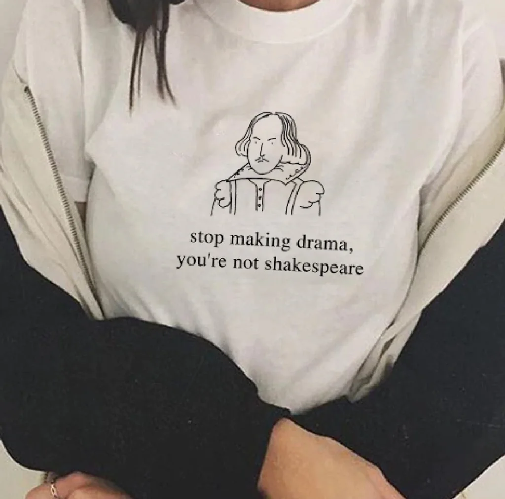 Новинка 2019! хит! Женская футболка с надписью &quotStop Making Drama&quot &quotYou't Shakespeare&quot