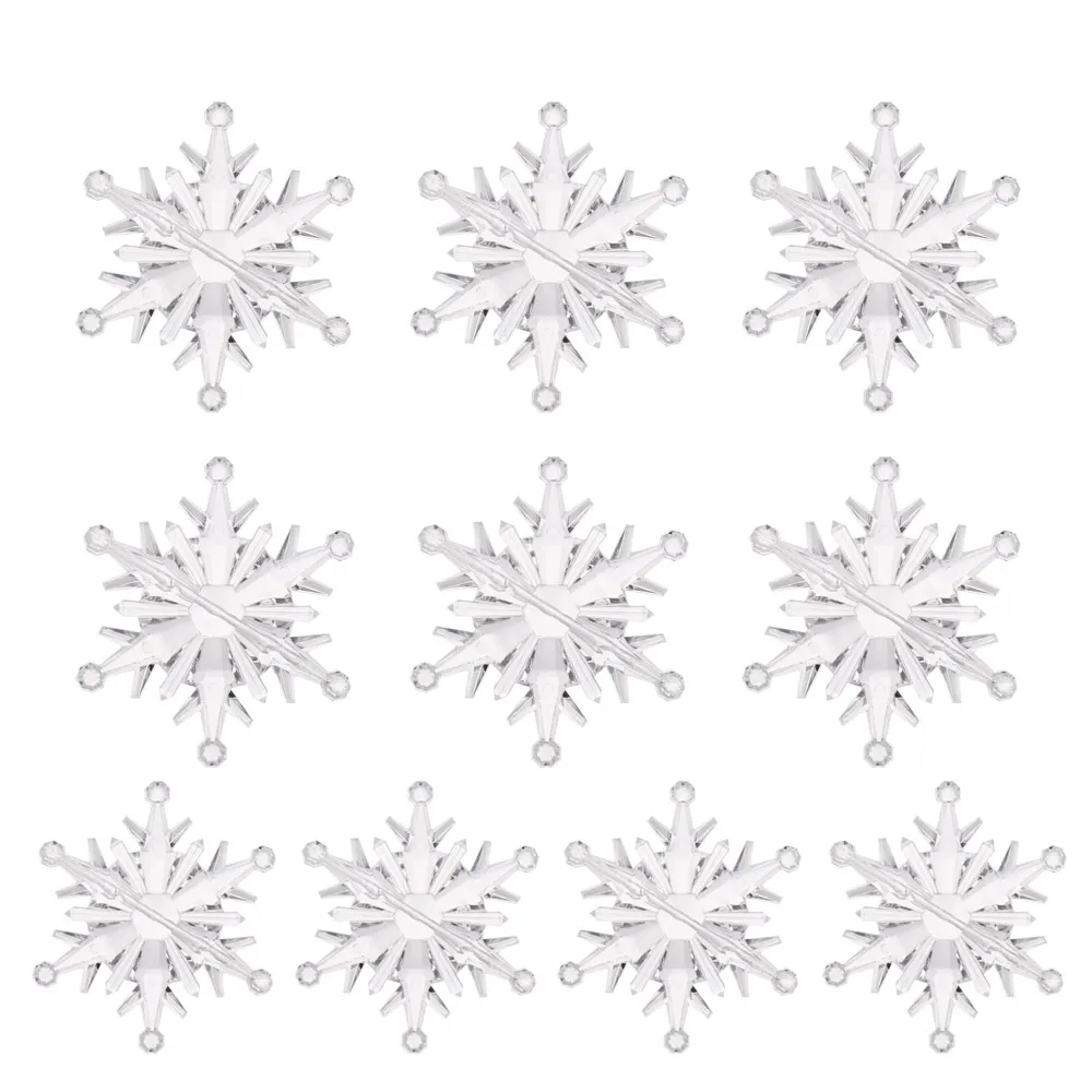 7.5cm transparent 10 шт. новые рождественские очаровательные прозрачные акриловые кристаллы-стразы в форме снежинок DIY декоративные украшения для скрапбукинга - Цвет: 7.5cm transparent