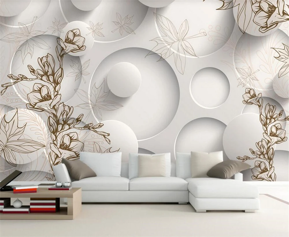 

Большие пользовательские обои beibehang в стиле ретро с изображением кленового листа магнолии в гостиную, 3D фон для телевизора, дивана, украшени...
