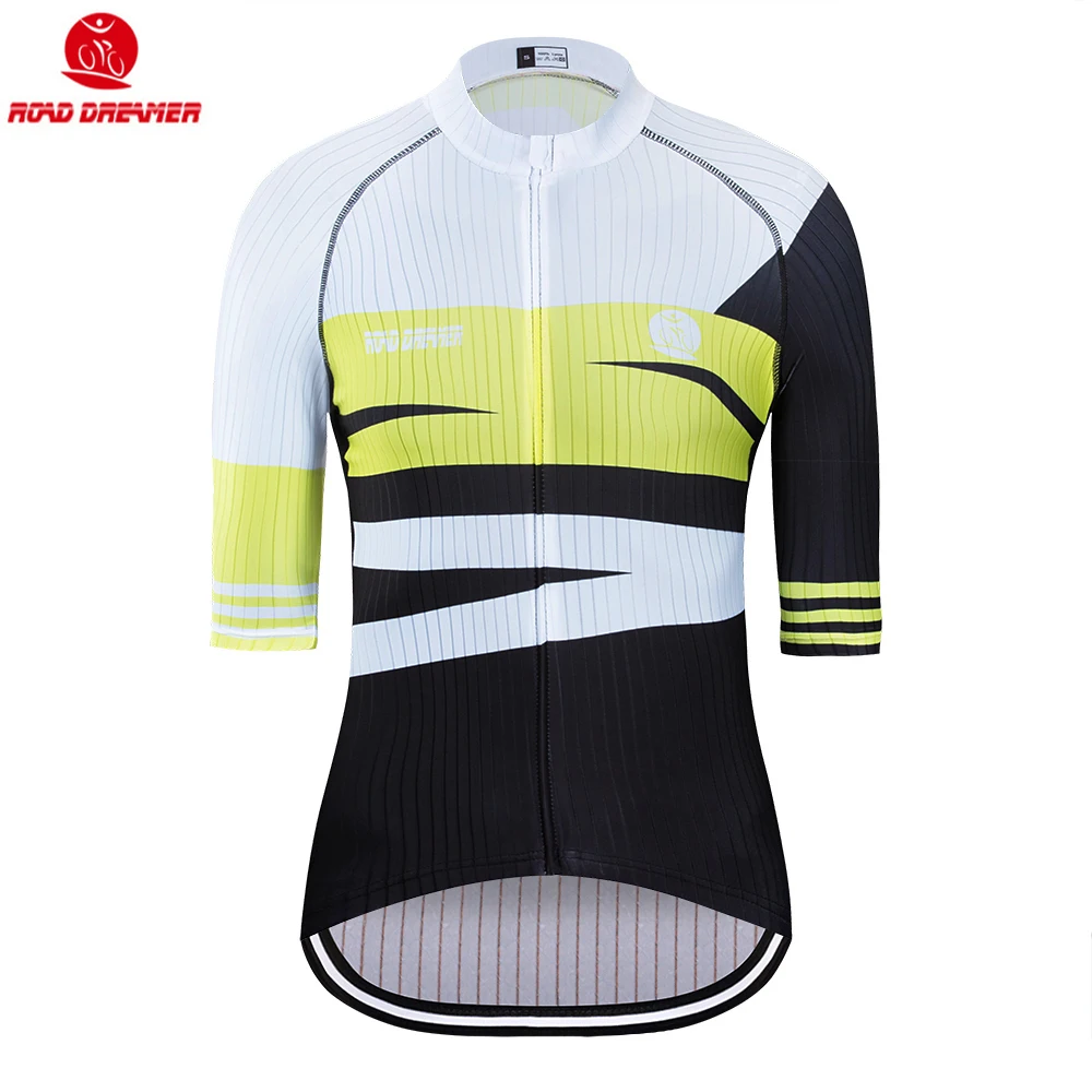 Женская трикотажная футболка для триатлона желтая дышащая с коротким рукавом из