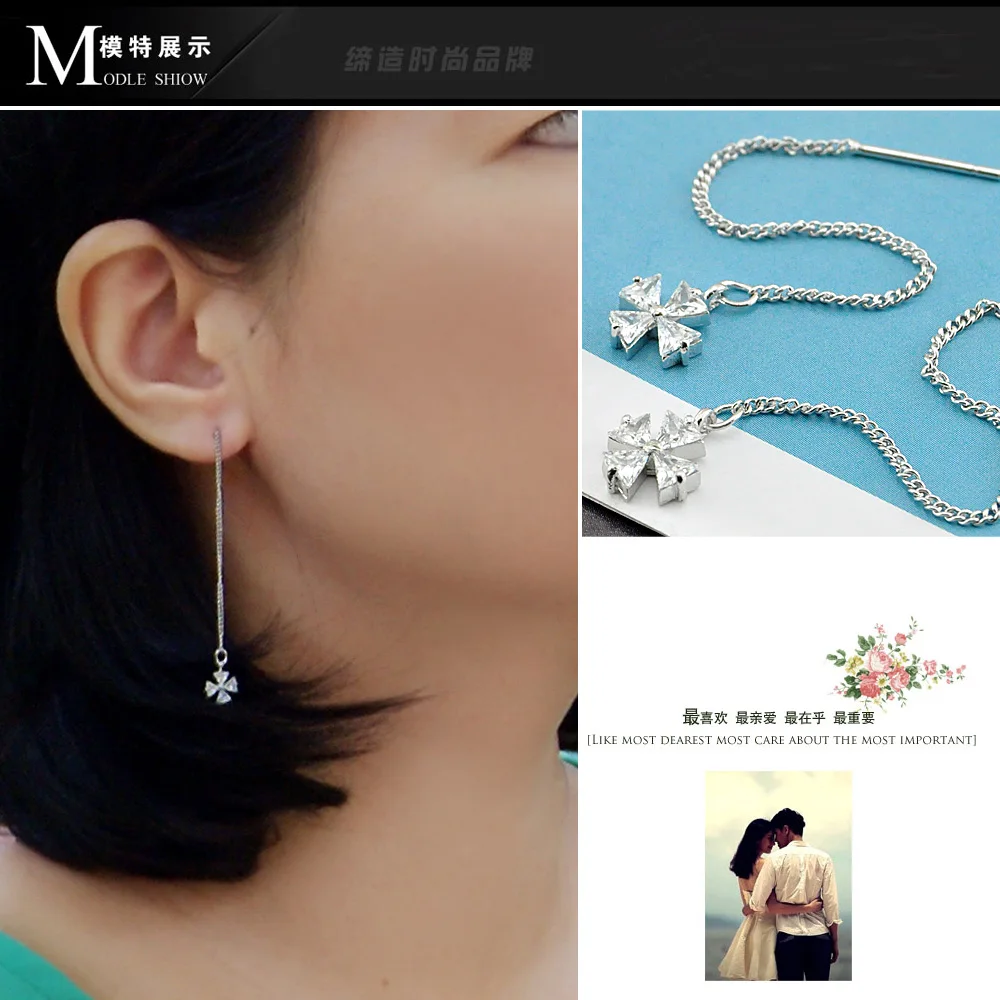 Новое поступление! Однотонные серьги из серебра 925 пробы модные женские Висячие