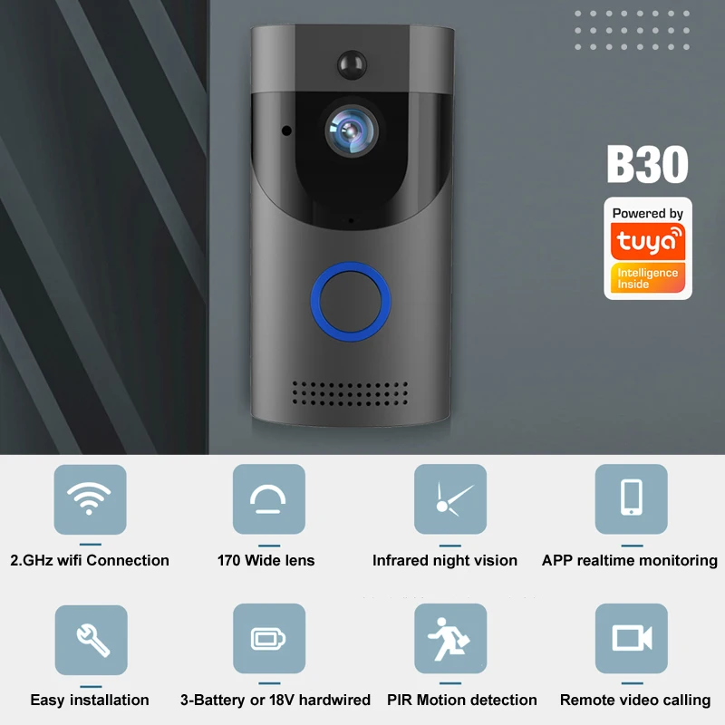 Дверной звонок TUYA 1080P IP65 Wi-Fi