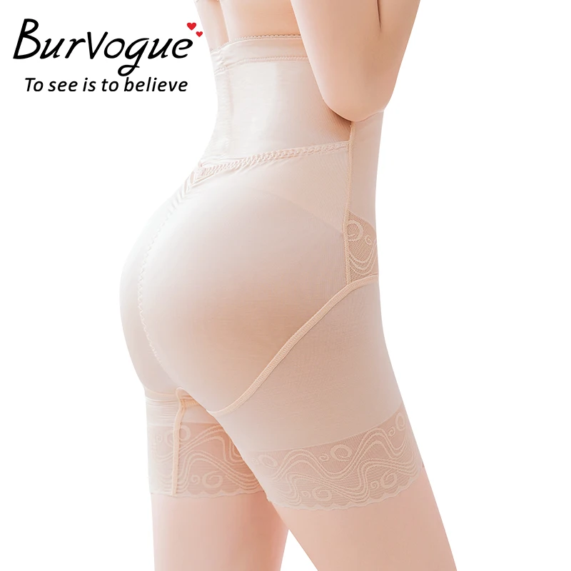 Burvogue, Утягивающие трусы с высокой талией, штаны для похудения с контролем живота, нижнее белье для тренировок, кружевные дышащие трусики