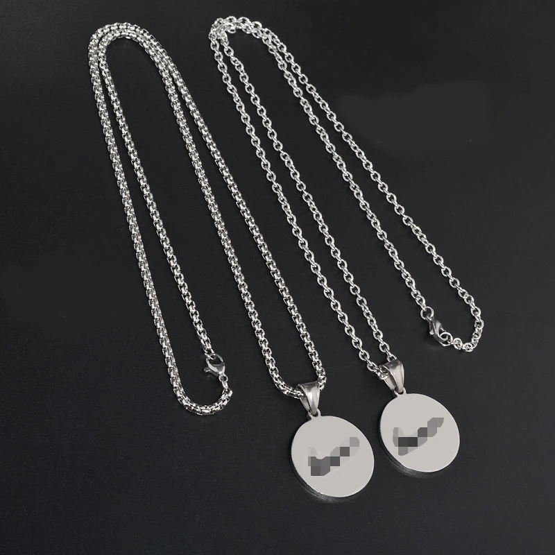 

Trendy Brand Hip Hop Tick Men's Necklace Pendant Ins Harajuku Trend Men and Women Couple Personality Round Brand Pendant Jewelry