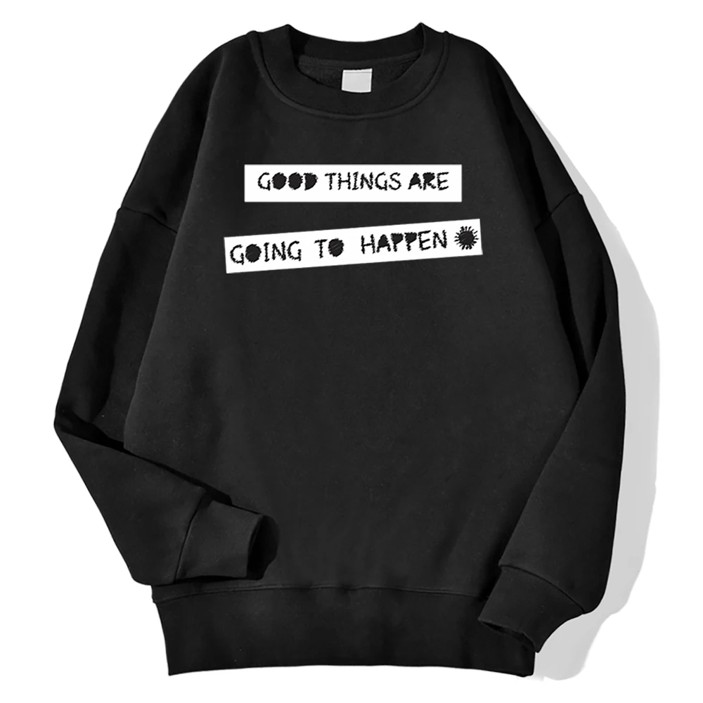 

Толстовки хорошие вещи будут происходить печать o-образным вырезом толстовка женская мода теплый женский балахон уличная флисовая толстов...