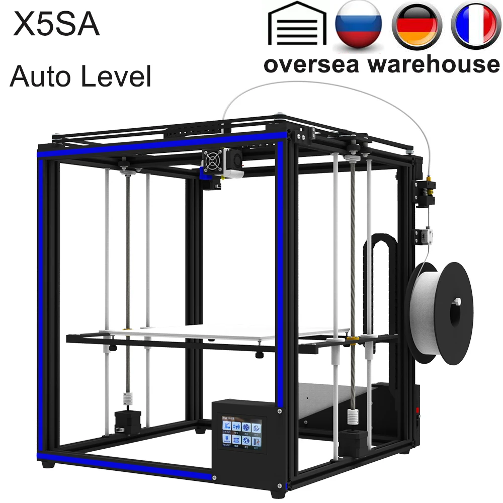 Модернизированный 3d принтер Tronxy X5SA датчик накаливания большого размера плюс 330*330 мм Горячая кровать полностью металлический TFT сенсорный экран 3d принтер