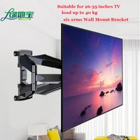 lvdibao 6 arms full motion tv wall mount bracket for 26 55 flat screen load up to 40 kg rotation tilt angle adjustable