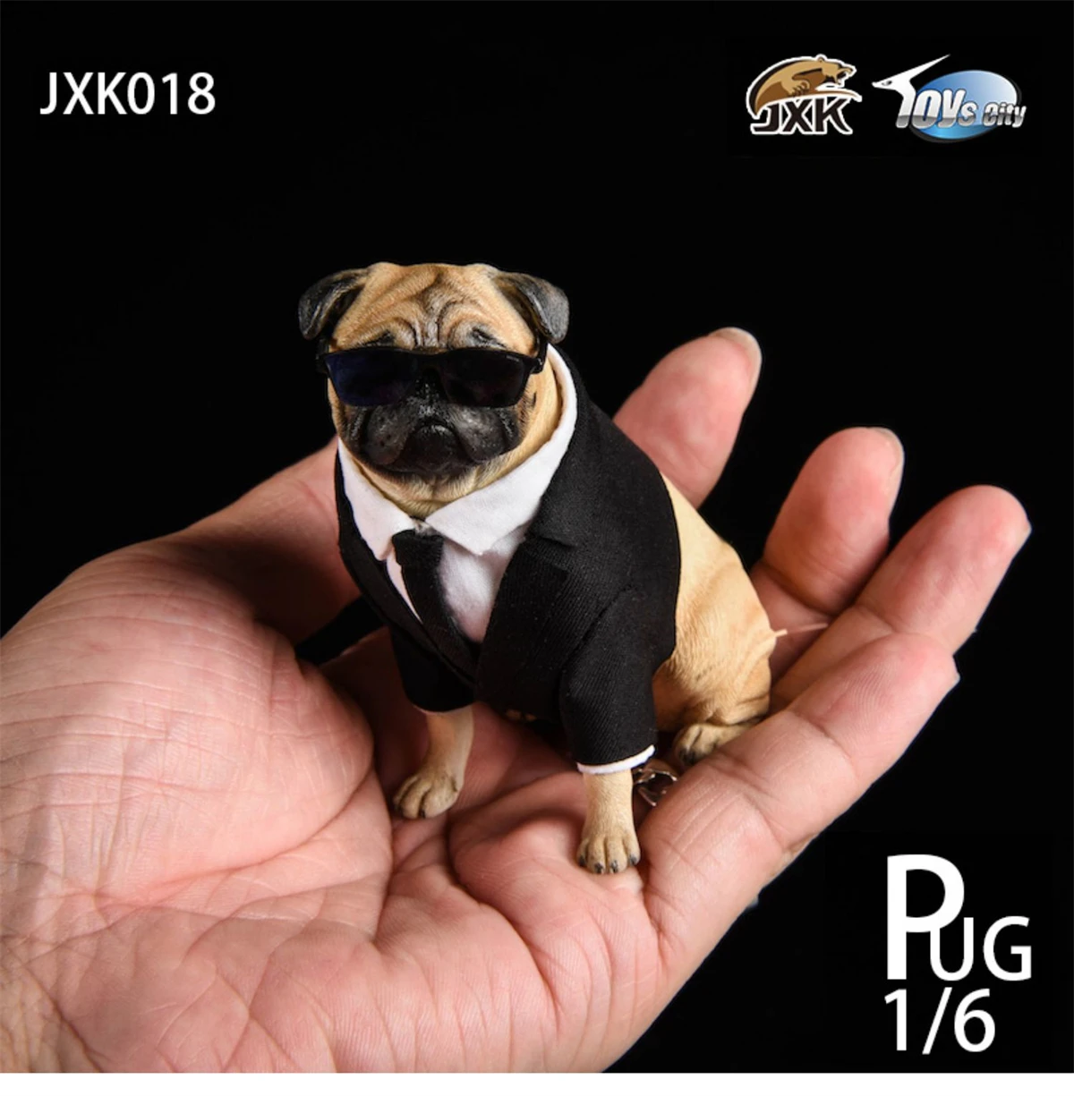 Фигурка мопса JXK 1/6 в комплекте фигурка собаки модель животного коллекционный