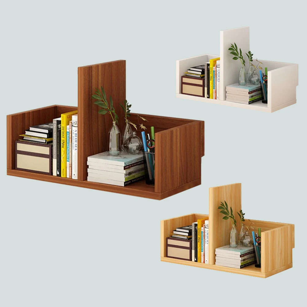 Деревянная комбинированная книжная полка креативный Настольный книжный шкаф