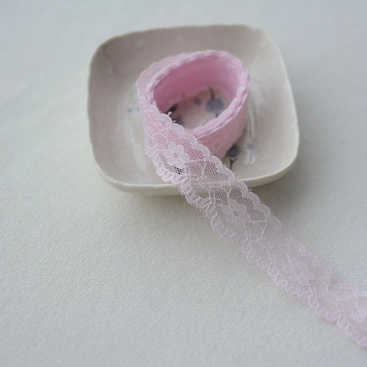 1 м последняя кружевная отделка лента тюль розовая белая ткань аппликация для