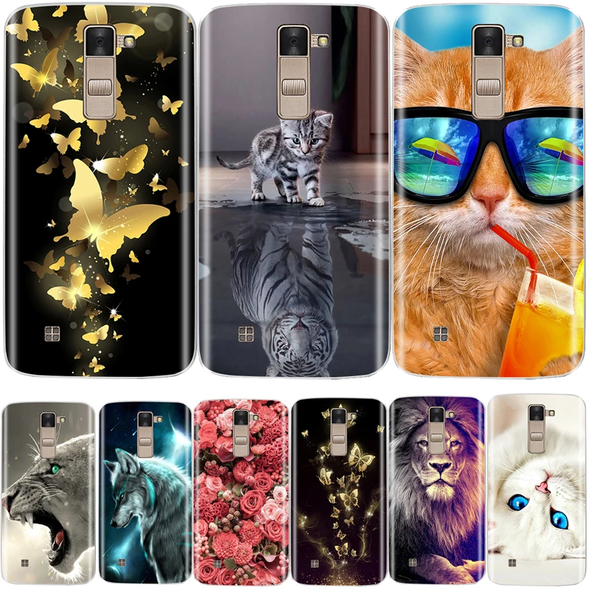 Чехол для телефона LG K8 силиконовый мягкий ТПУ Модный цветочный узор окрашенный