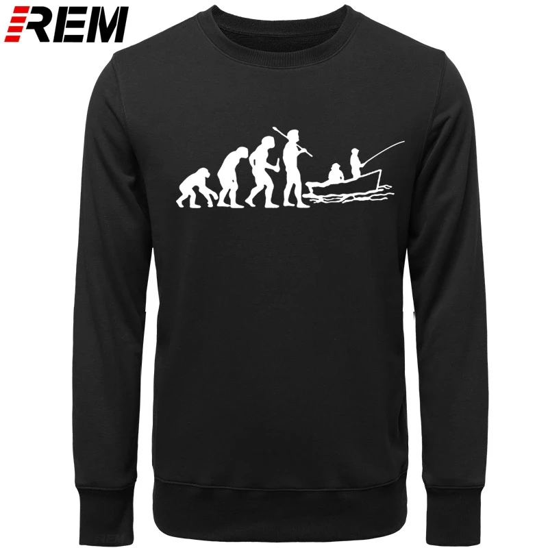 Эволюция толстовки с принтом рыбы Hunter Fishinger on Board брендовые Большие размеры 3XL