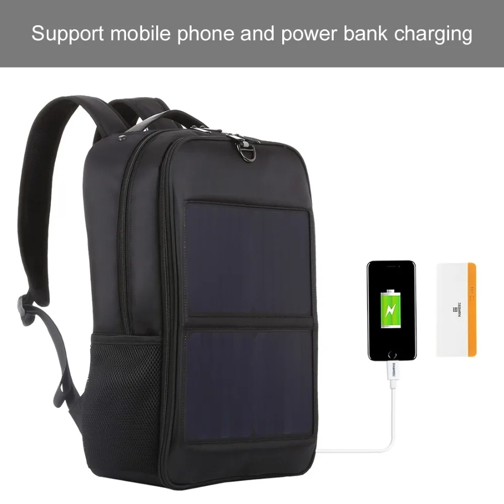 Рюкзак с 14 Вт солнечной панелью питания USB зарядное устройство для iPhone Xiaomi samsung huawei Android телефонов сумка для камер