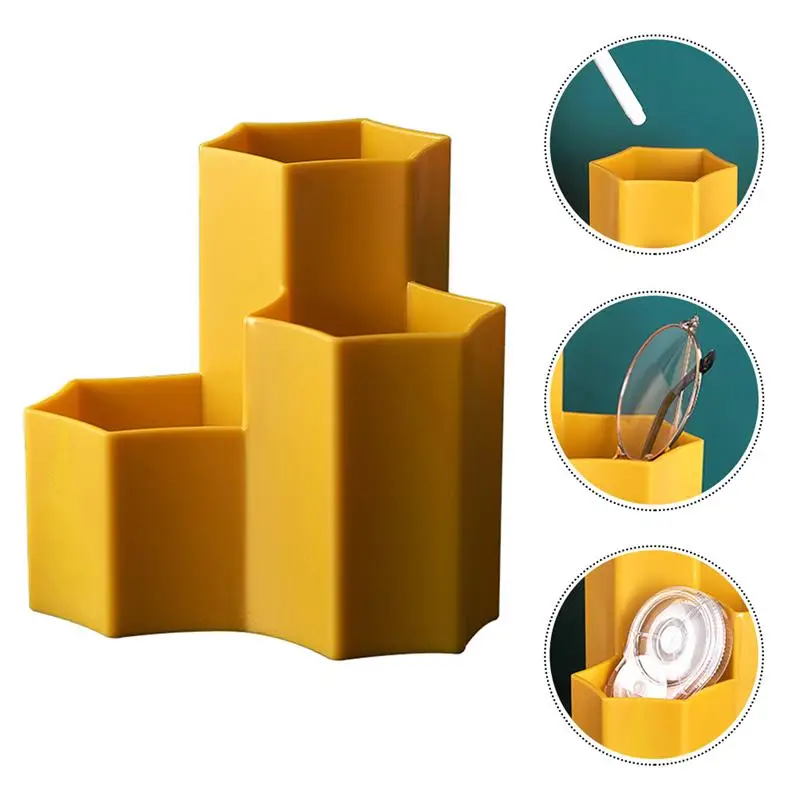 

1 Pc Office Pen Container Creative Makeup Dresser Brushes Storage Box