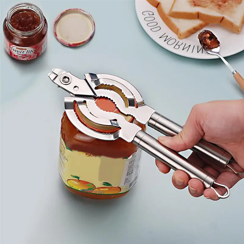 

New Manual Can Tin Opener Creative Multifunction Stainless Steel Bottle Opener Jar Gripper Can Wine Beer Lid Jar Opener