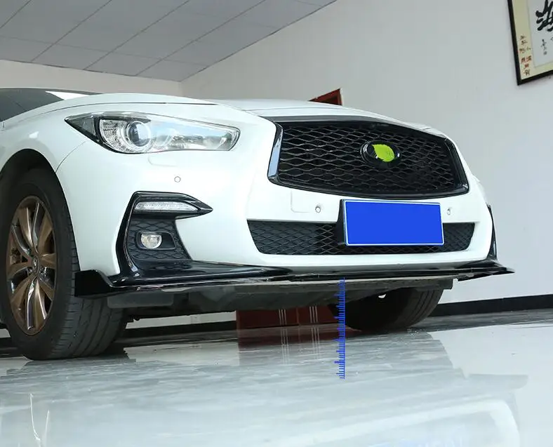 High quality 3Pcs/1set ABS /Carbon Fiber Car Bumper Front Lip Protector Fits For Infiniti Q50 Q50L 2014 2015 2016 2017 | Автомобили и