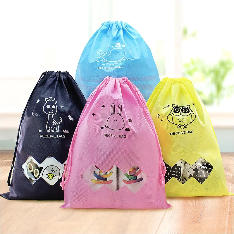 Дорожная сумка для обуви мультяшная Сумка тоут на шнурке органайзер геля душа