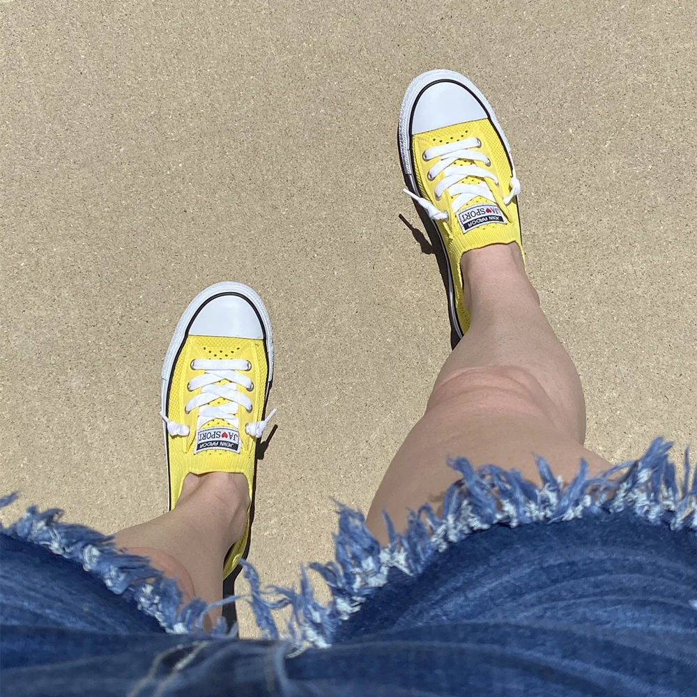 

Womens Stretch Mesh Sneakers Knitted breathable Outdoor Canvas shoes Slip-on fashion ladies flats driving Walking Casual Flats