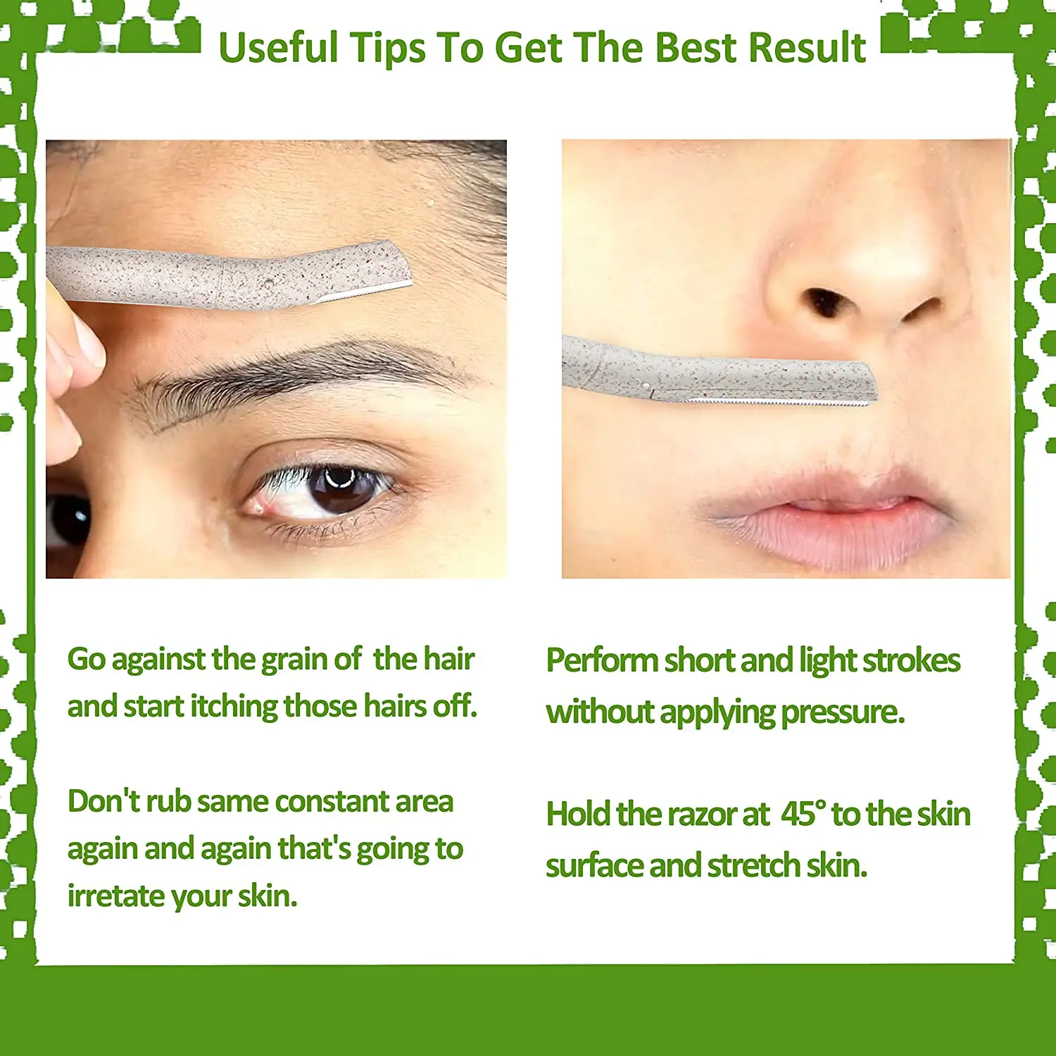 Набор из 12 биоразлагаемых бритв для бровей экологичный триммер волос пшеничной