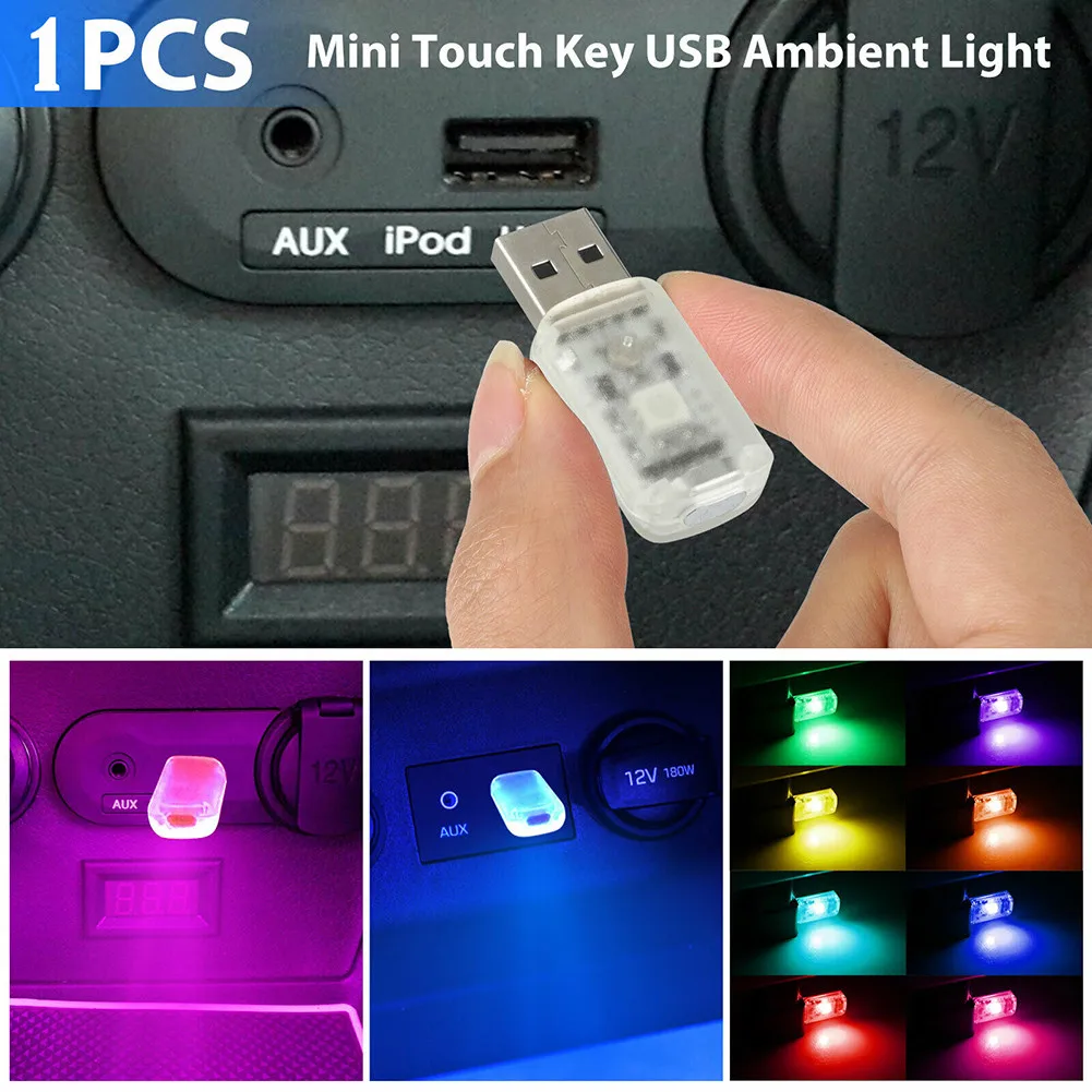 

Мини светодиодный USB окружающей среды светильник неоновая атмосфера сенсорная клавиша лампа для салона автомобиля лампы