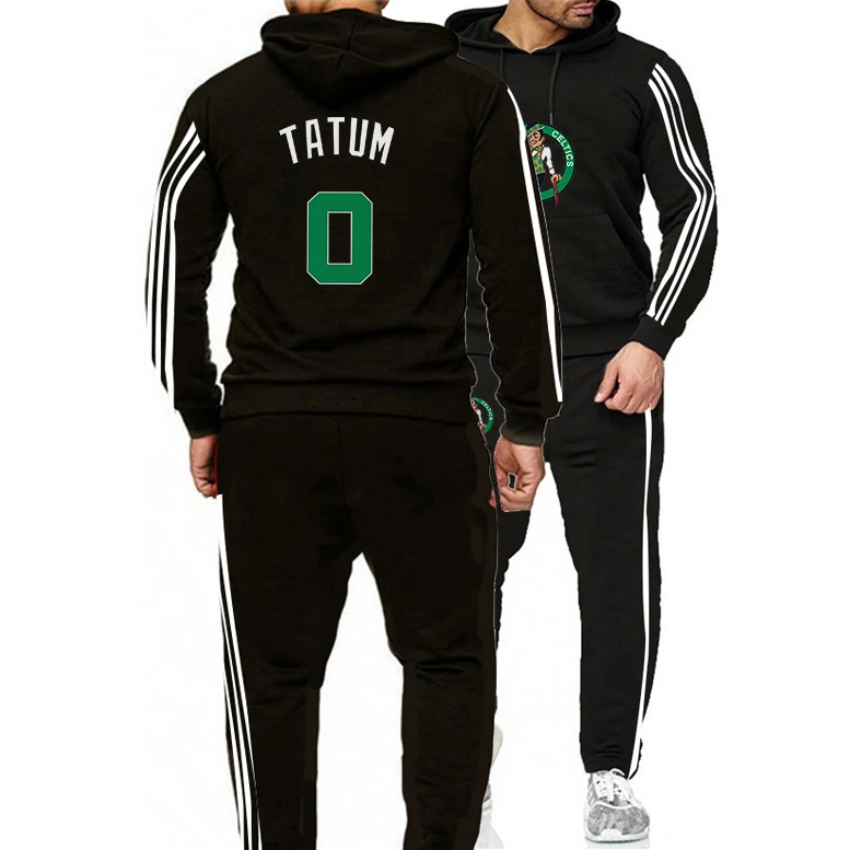 

Men New American Basketball Jersey Clothes #0 Jayson Tatum Boston Celtics Cool Sweatshirt Hoodies Two Piece Set Training suit