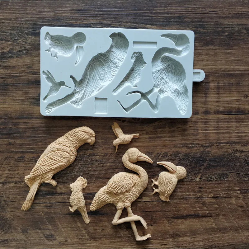 Силиконовые формы форма для гипса помадки птицы попугая колибри Гавайские