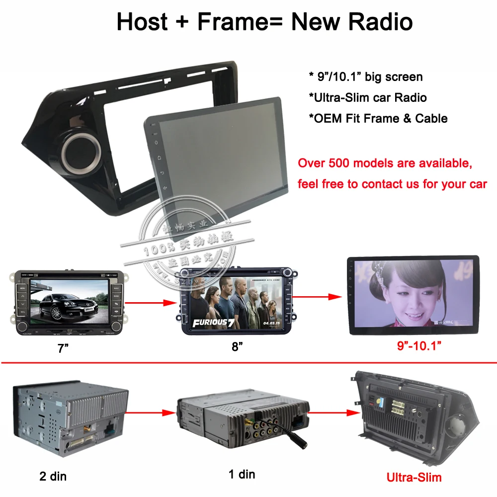 Автомобильный радиоприемник HANGXIAN 2Din для Toyota Vios 2009-2013 DVD gps-плеер панель панели