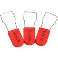 100 plastic padlock security seal with metal wire numbering safety tag tamper proof lock red
