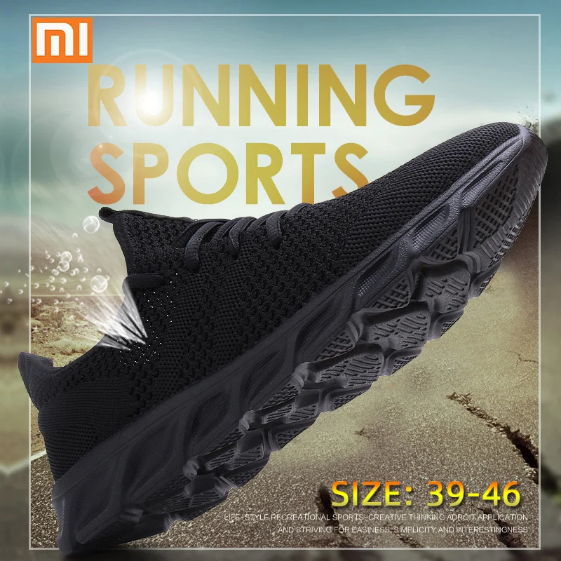 Xiaomi светильник кроссовки Flyknit Дышащие Беговые кроссовки на шнуровке для мужчин кроссовки против запаха мужская повседневная обувь Прямая поставка