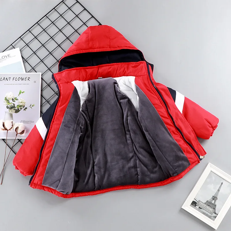 

Boys winter coats kids casual thick velvet down parkas jackets for baby girls children fashion outerwaer clothes toddler suits