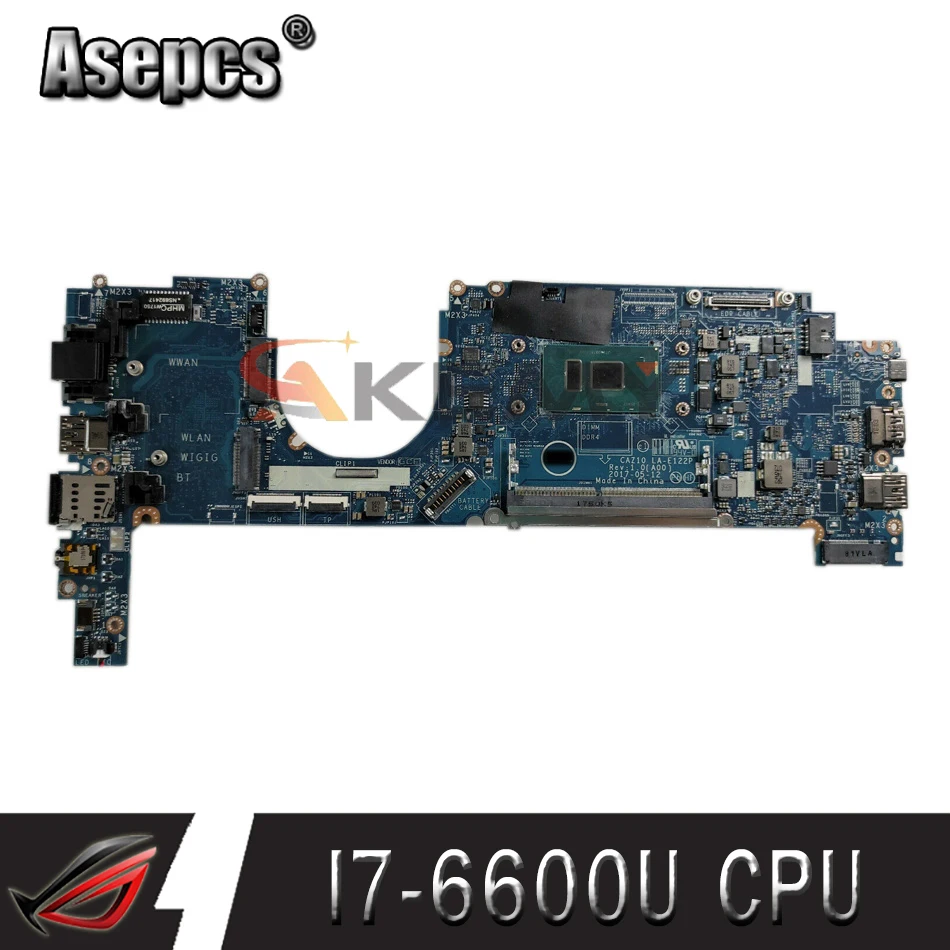 

Для DELL Latitude E7280 7280 Материнская плата ноутбука CN-0X0FTD 0X0FTD X0FTD CAZ10 LA-E122P W/SR2F1 I7-6600U 100% рабочих