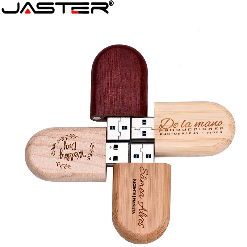 USB флеш накопитель JASTER Maple Дерево орех деревянный (заказ 5 бесплатных логотипов) 64