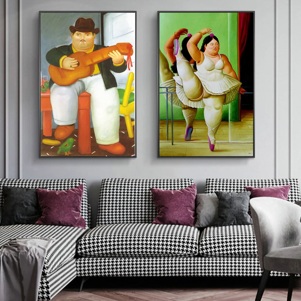 Человек с гитарой от Fernando Botero известные художественные картины Bailarina холст