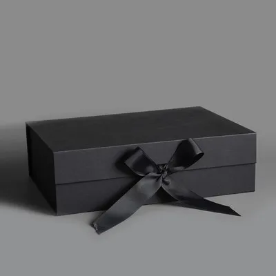 

Spot magnet clamshell black folding box fresh storage box birthday gift cardboard white gift box printing paper box