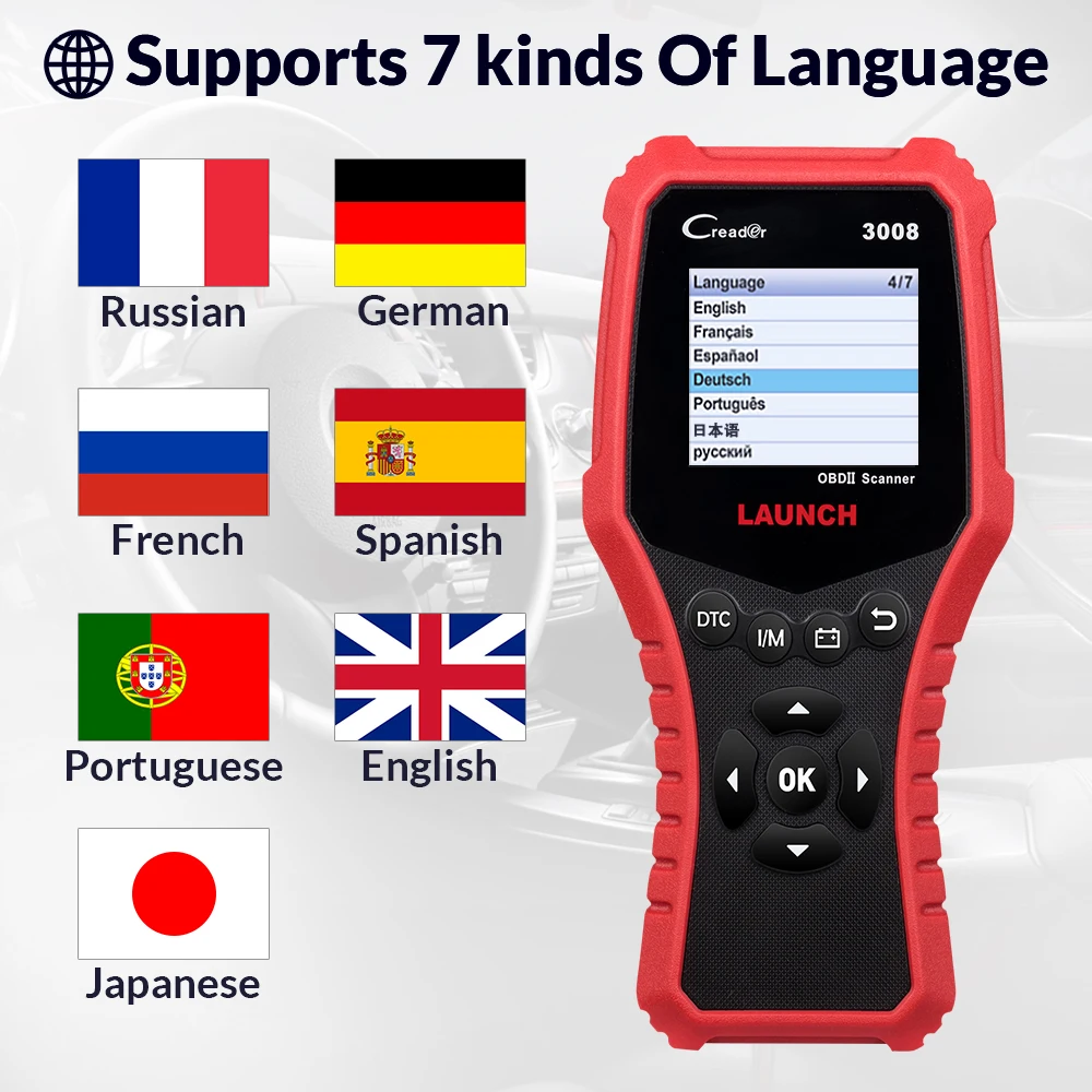 

LAUNCH Creader 3008 Scanner support full obd2 Battery tester function CR3008 OBDII code reader