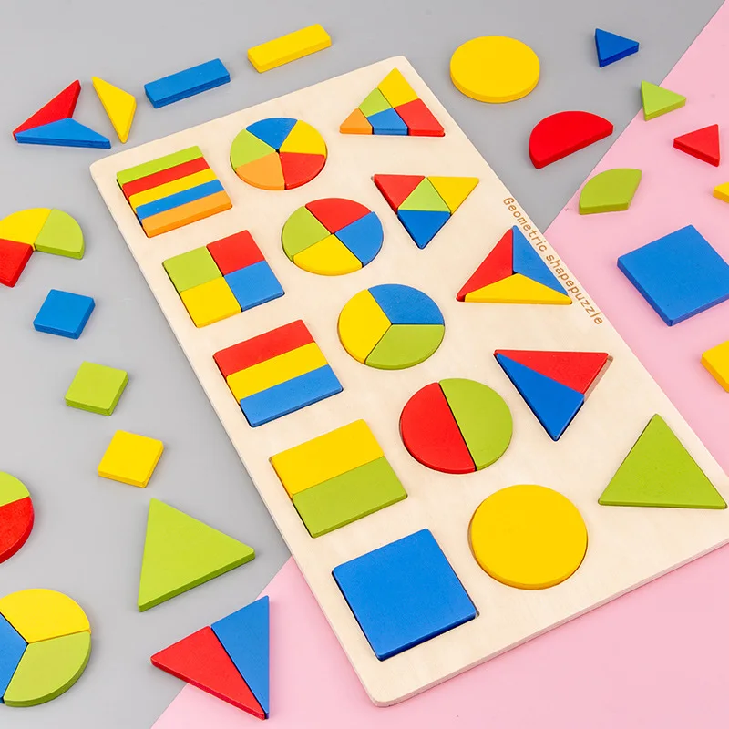 

Kids Cognitive Geometric Shape Colorful Teaching Puzzles Toys Infant Early Education Learning Puzzle Toy Gifts For Children