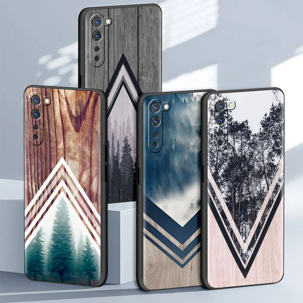 

Forest Geometry Wood Nature Case For Oppo A53 A9 2020 A93 A52 Find X2 Lite Reno 4 3 6 F11 Pro A94 4G Ace A95 K9 A74 5G TPU Cover