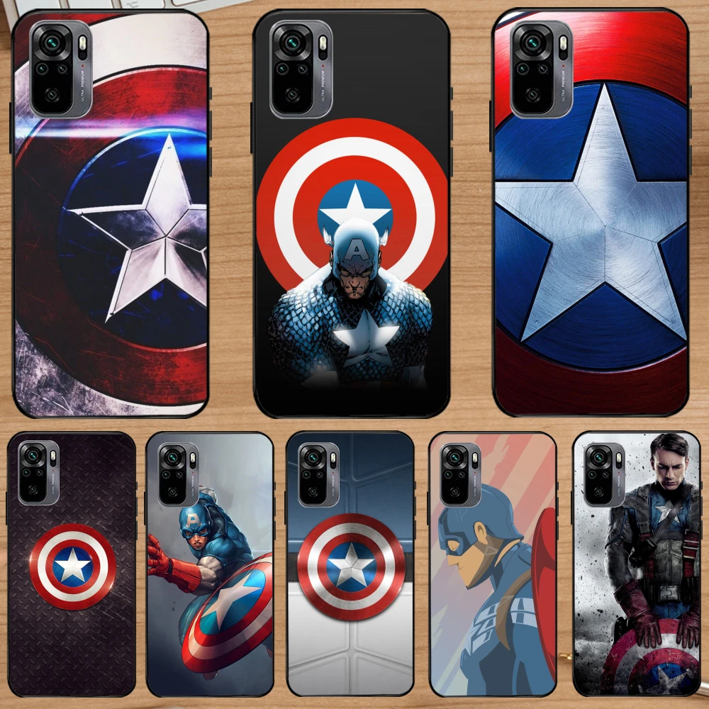 Аксессуары для Redmi Note 10 Pro 9S 8 7 6 5 A 8T Роскошный чехол Капитан Америка Marvel | Мобильные