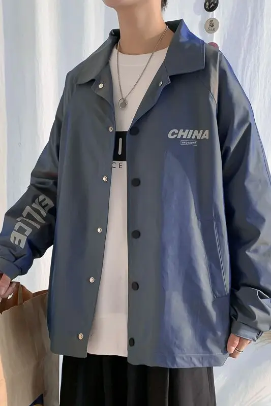 

2020 Spring And Autumn New Youth Popular Couple Gradient Color Lapel Loose Large Size Jacket Fashion Casual Top M-5XL