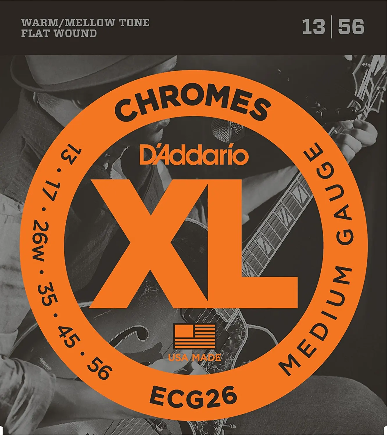 D'Addario ECG26 хромированные плоские электрогитарные струны средние 13 56|electric guitar