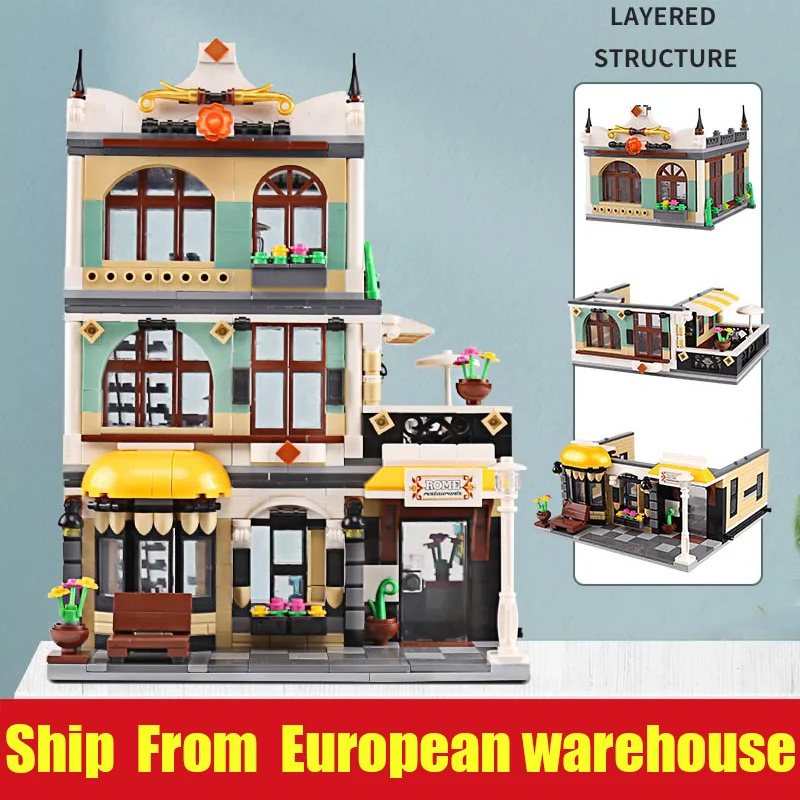 Уличная игрушка Yeshin 0936 модель римского ресторана совместимые строительные блоки