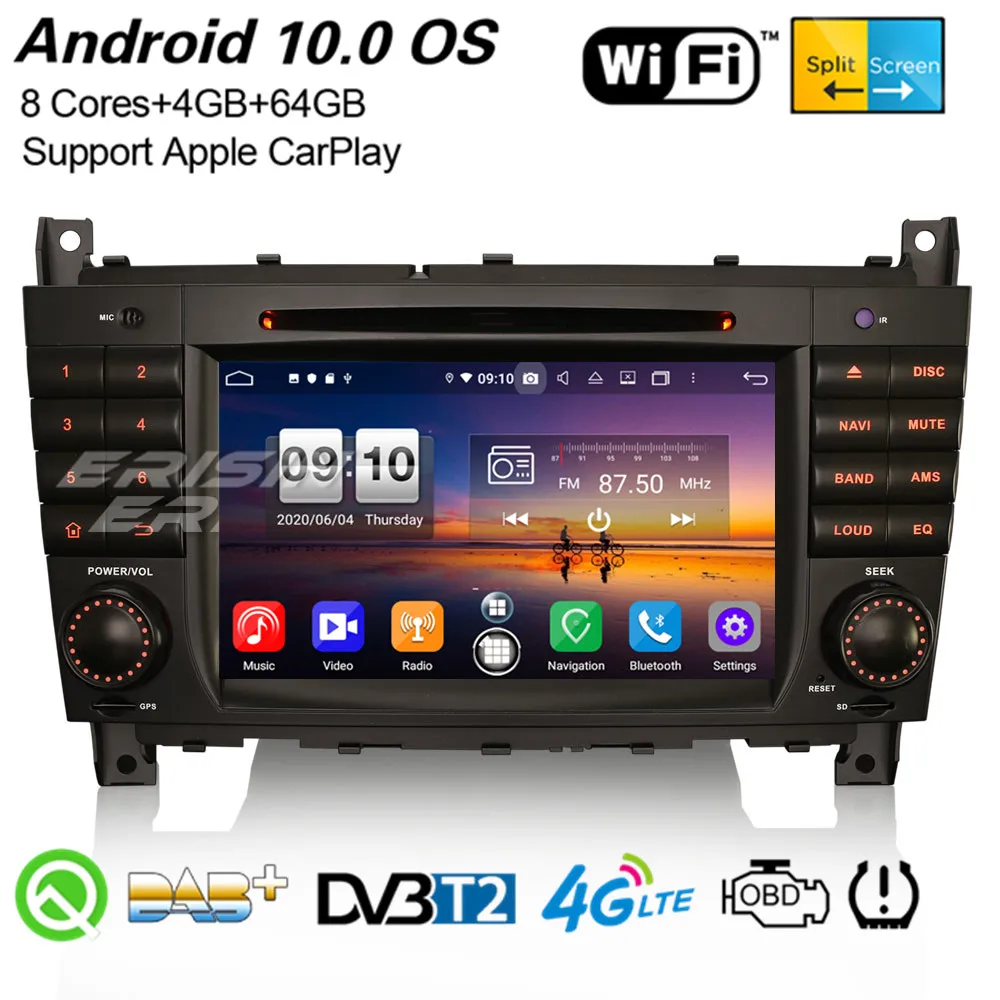 Erisin 8718 8 ядерный Android 10 0 DAB + автомобильный стерео Navi BT Wi Fi USB давления воздуха в