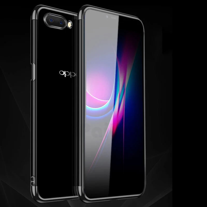 Черный UPaitou Роскошные Покрытие чехол для OPPO F11 A9 Pro A7 A7X AX7 A5X AX5 A3 A3S A1 Realme 3 Pro X чехол из силикона и ТПУ с прозрачной оправой и чехол - Цвет: Черный