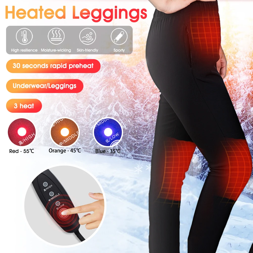 

Electric Heated Warm Pants Men Women Heating Base Layer Elastic Trouser Insulated Heated Long Johns Underwear For Camping Hiking