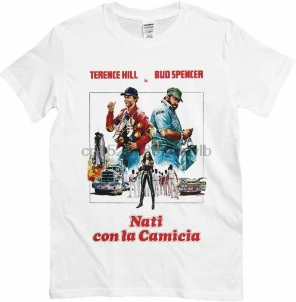 Футболка футболка MAGLIA MAGLIETTA UOMO фильм NATI с надписью LA CAMICIA BUD Спенсер хилл|Мужские