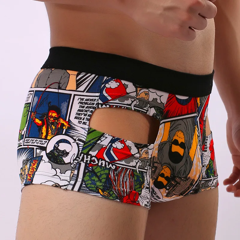 Мужское нижнее белье сексуальные мужские трусы боксеры дышащие хлопковые u