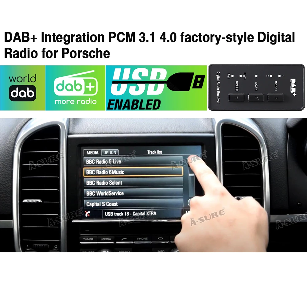 Автомобильный Радио тюнер A Sure DAB + антенный модуль USB PCM 3 1/4 0 для Porsche Autoradio 911 VII