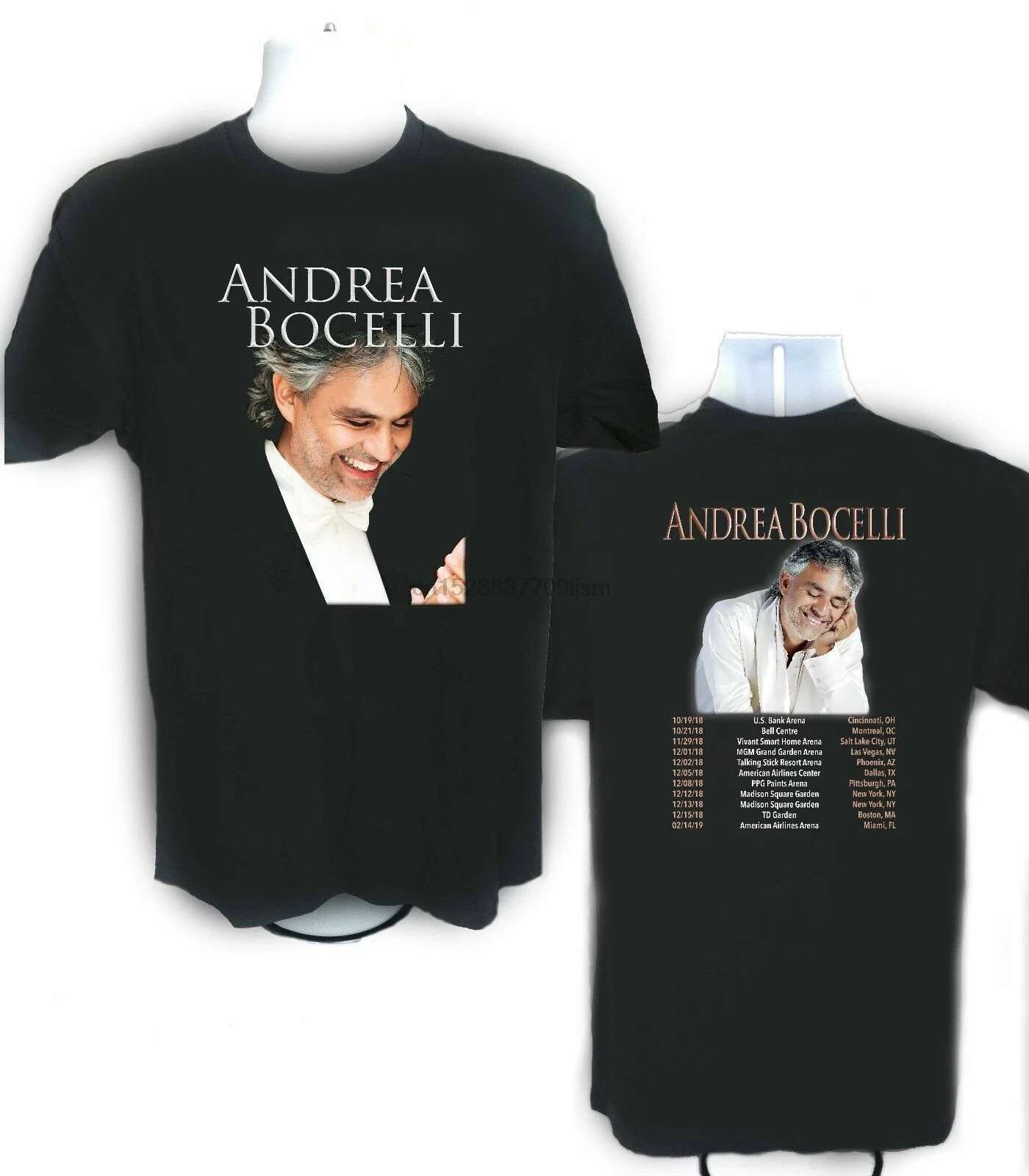 Футболка с концертным туром Andrea Bocelli 2018|Мужские футболки| |