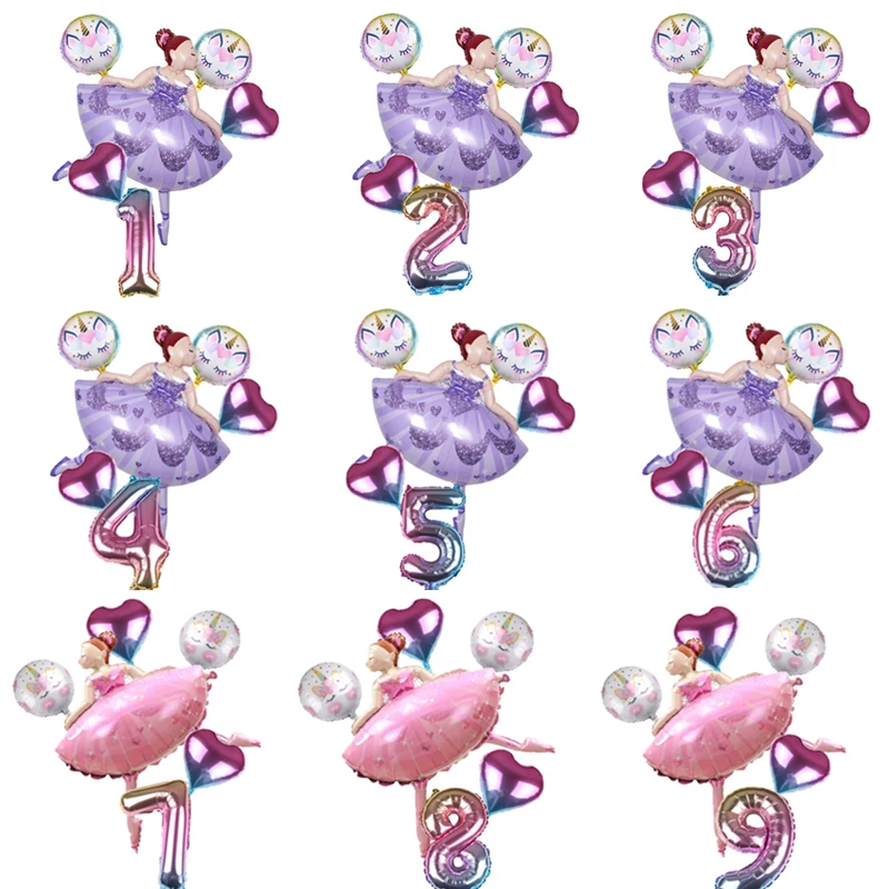 

6Pcs Dancing Girl Balloons Wedding Ballerina Girl Balloon Children Happy Birthday Party Ballon Decoration Baby Shower Globos